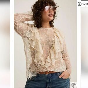 Ruffle Lace Top Plus Size 3X